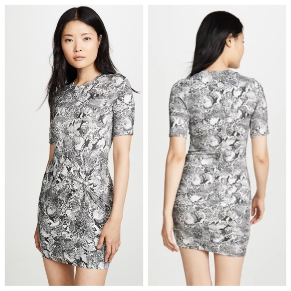 Enza Costa Dresses & Skirts - enza costa snakeskin print side knot bodycon mini dress